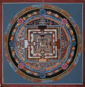 EXCELLENT QUALITY KALACHAKRA Mandala Thangka Painting | Rare Genuine Hand Painted Tibetan thangka | Thanka Gold leaf Painting | Wall Decor